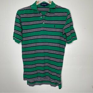 POLO GOLF RALPH LAUREN GREEN STRIPED POLO COLLARED SHIRT SZ SMALL